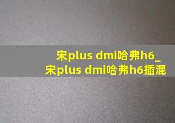 宋plus dmi哈弗h6_宋plus dmi哈弗h6插混